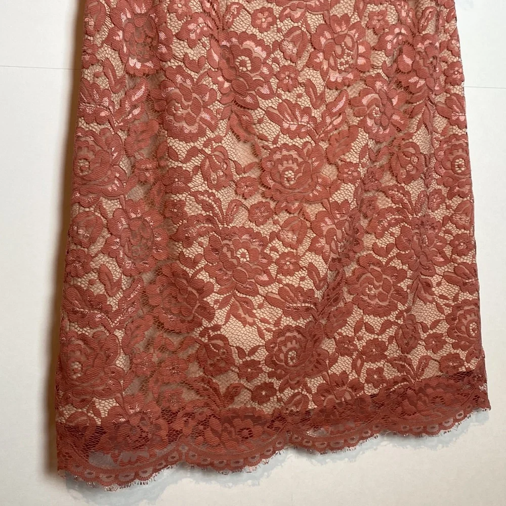 Anthropologie BHLDN Hitherto Pink Lace Overlay Dress Size 2 - Picture 5 of 13